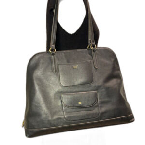 Tutilo Womens Black Leather Oversized Shoulder Bag